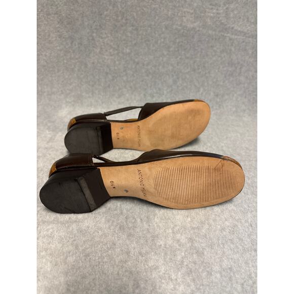 Antonio Melani Women's Size 6.5M Brown Leather Cap Toe Mary Jane Loafer Shoes - Picture 5 of 9